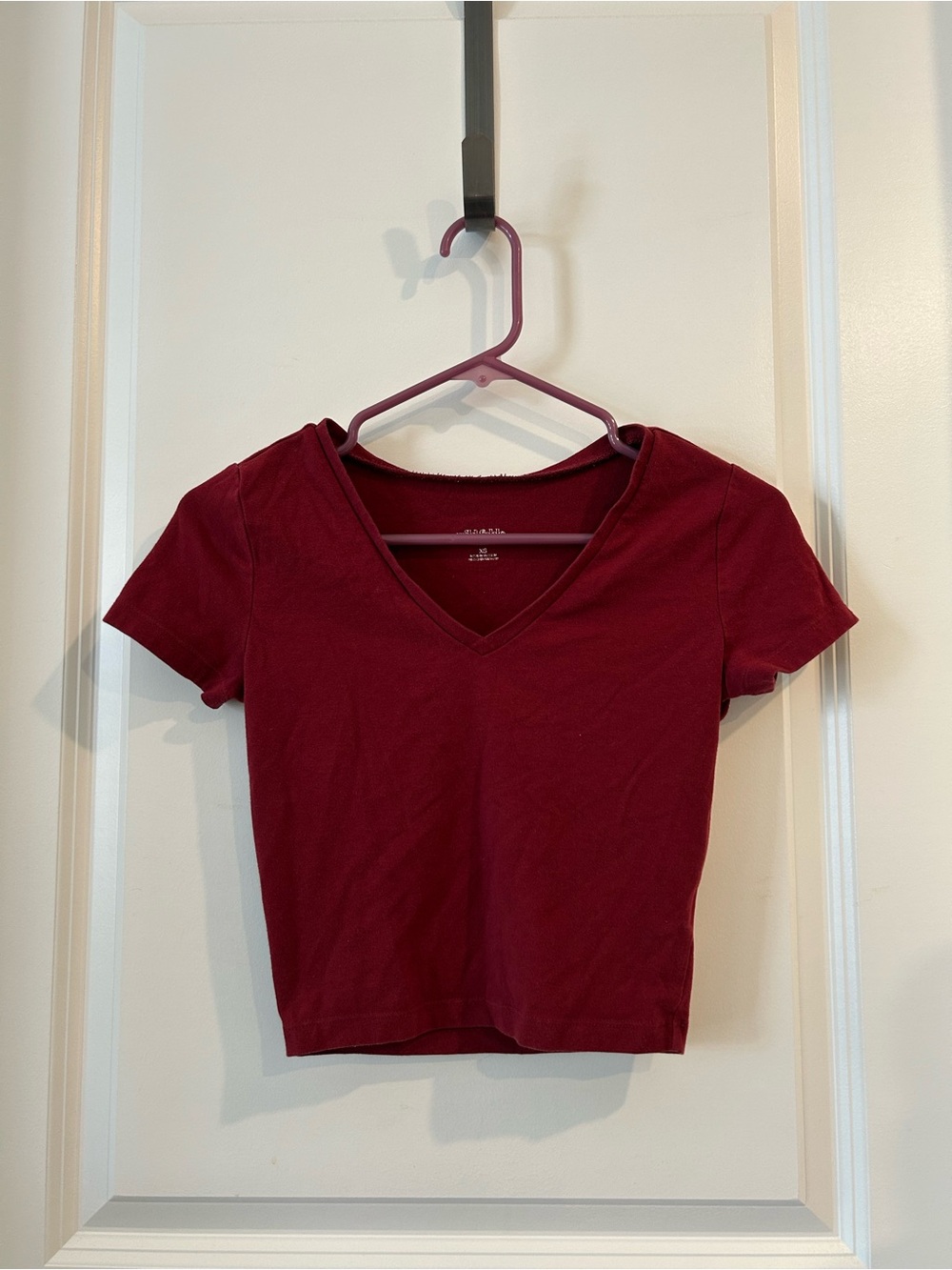 wild fable Burgundy V-Neck Crop Top